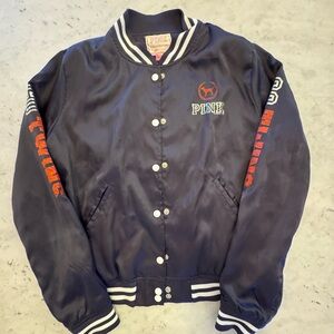 VINTAGE PINK Navy Satin Feel Varsity MN TWINS Jacket